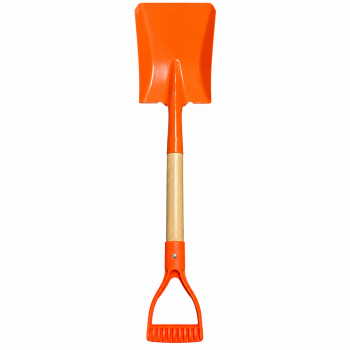 68cm Orange Steel Shovel Wooden Handle D-Grip Garden Snow Digging Scoop Spade