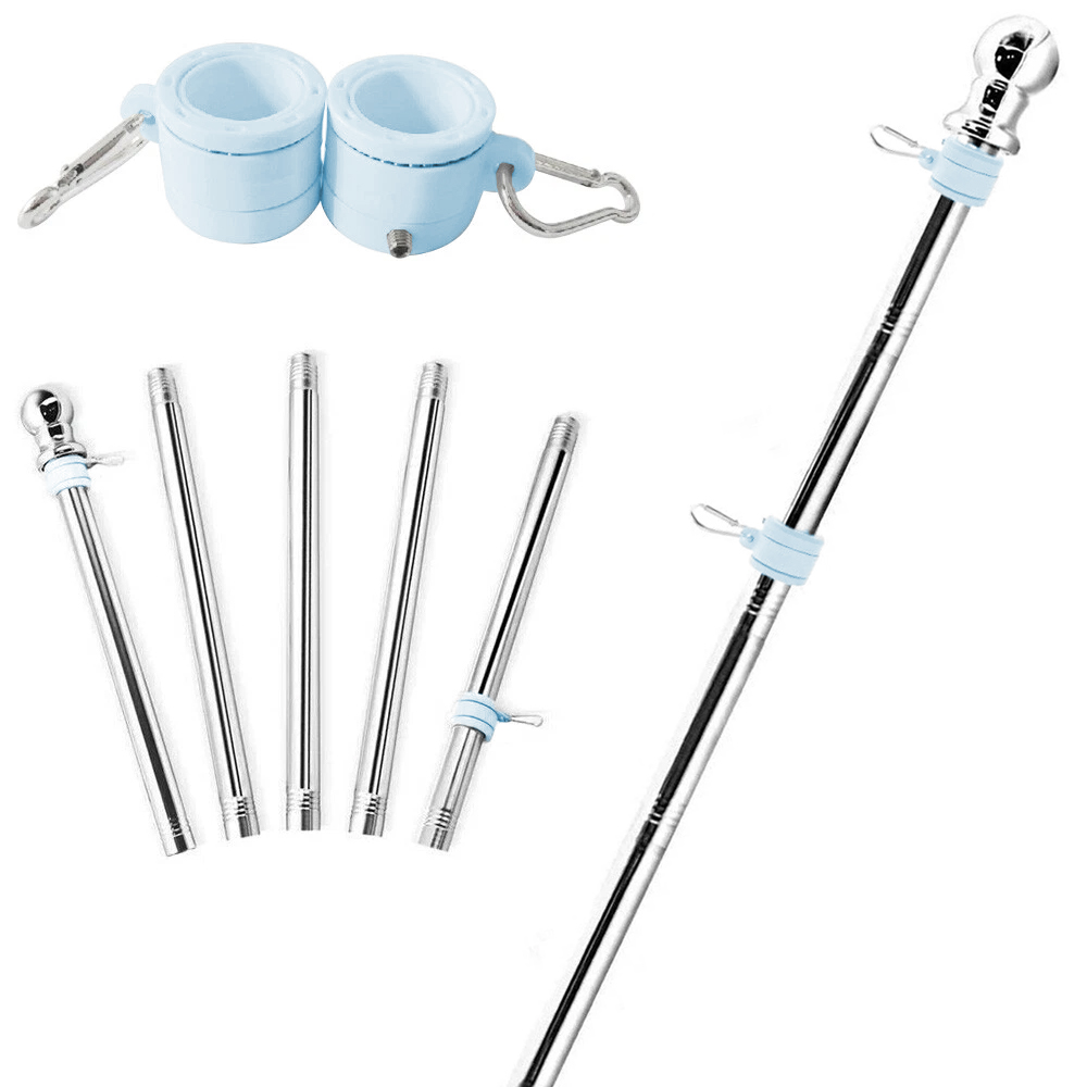 6ft Heavy Duty Adjustable Stainless Steel Flag Pole Rotating Anti-Tangle Design