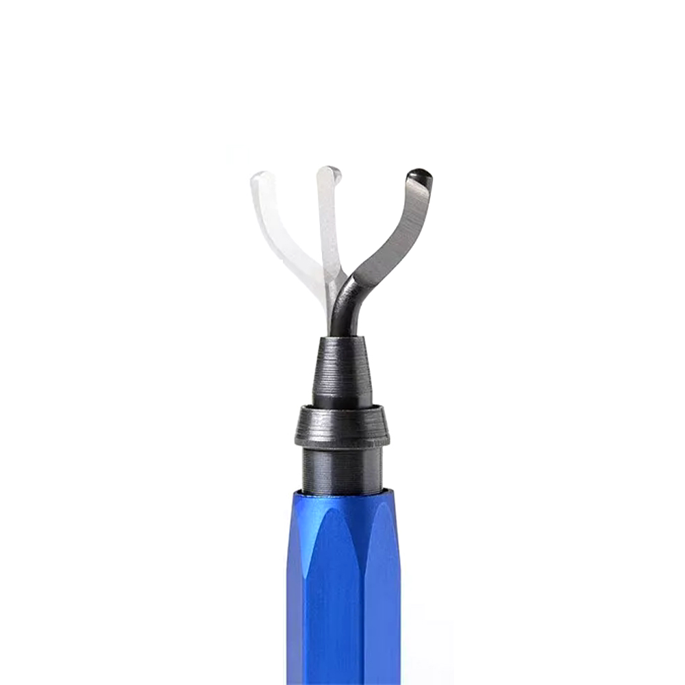 Hand Deburring Tool with 10 Pcs Spare Burr Removal Steel Blades Useful Blue