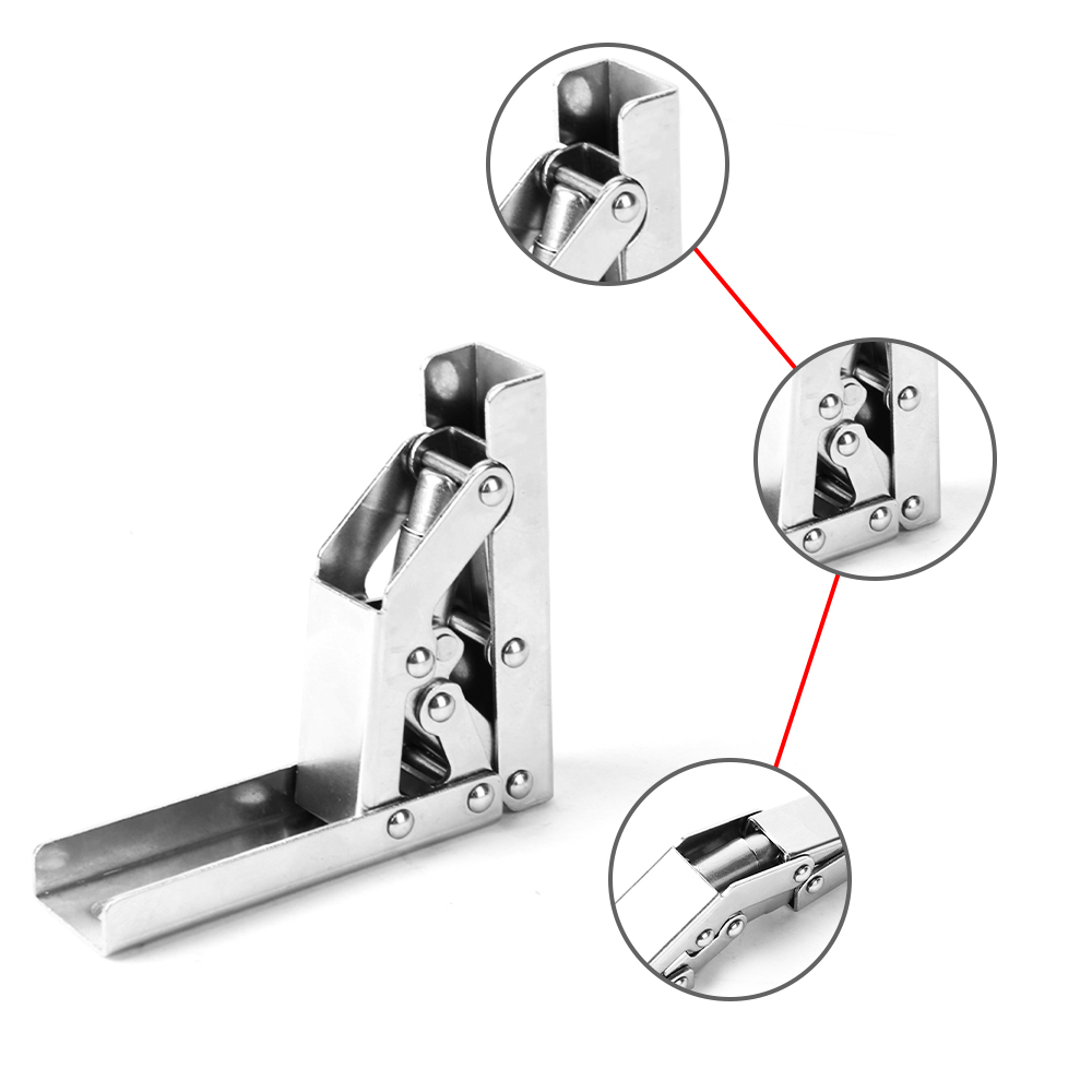 4Pcs 90 Degree Steel Shelf Hinges Folding Shelf Hinges Small Hidden Cabinet Hinges with Fixing Screws