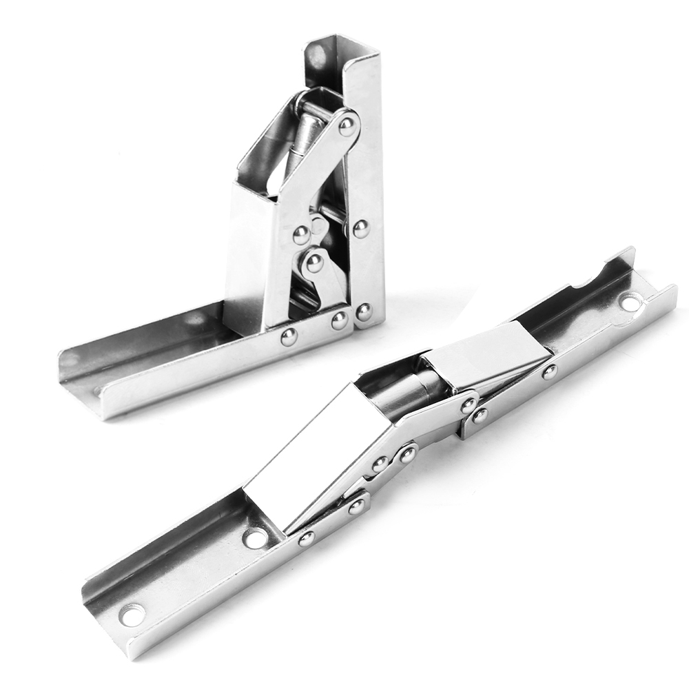 4Pcs 90 Degree Steel Shelf Hinges Folding Shelf Hinges Small Hidden Cabinet Hinges with Fixing Screws
