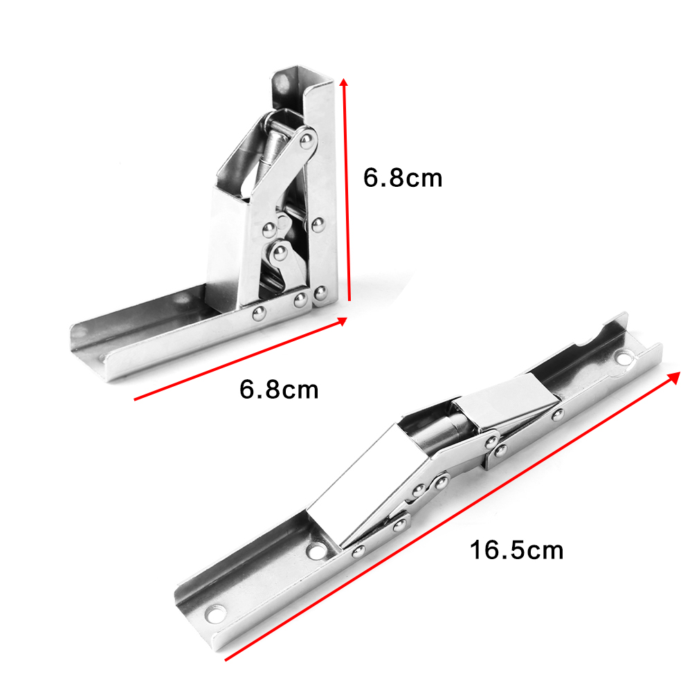 4Pcs 90 Degree Steel Shelf Hinges Folding Shelf Hinges Small Hidden Cabinet Hinges with Fixing Screws