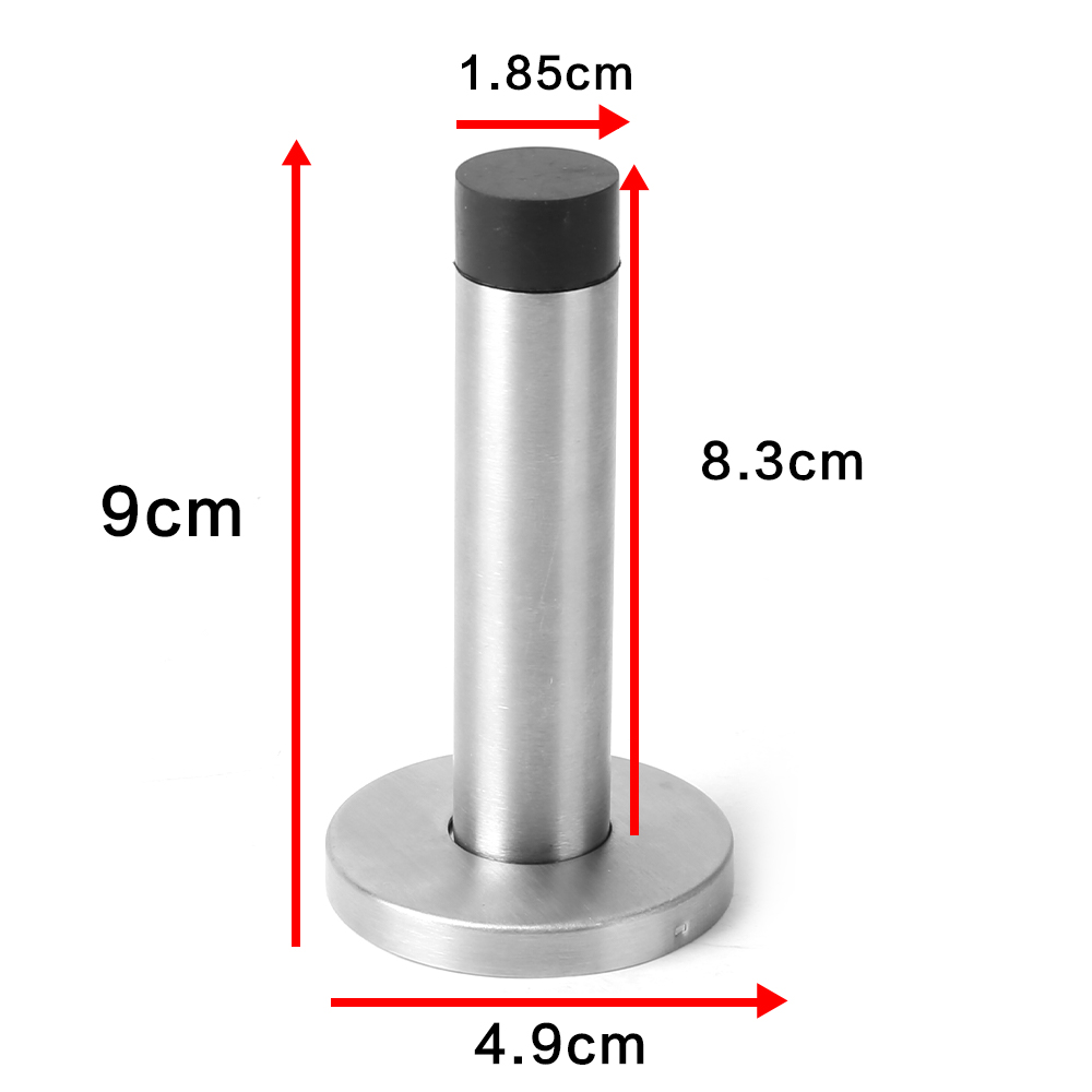 Wall Mounted Door Stopper Satin Steel Chrome Rubber Door Stop