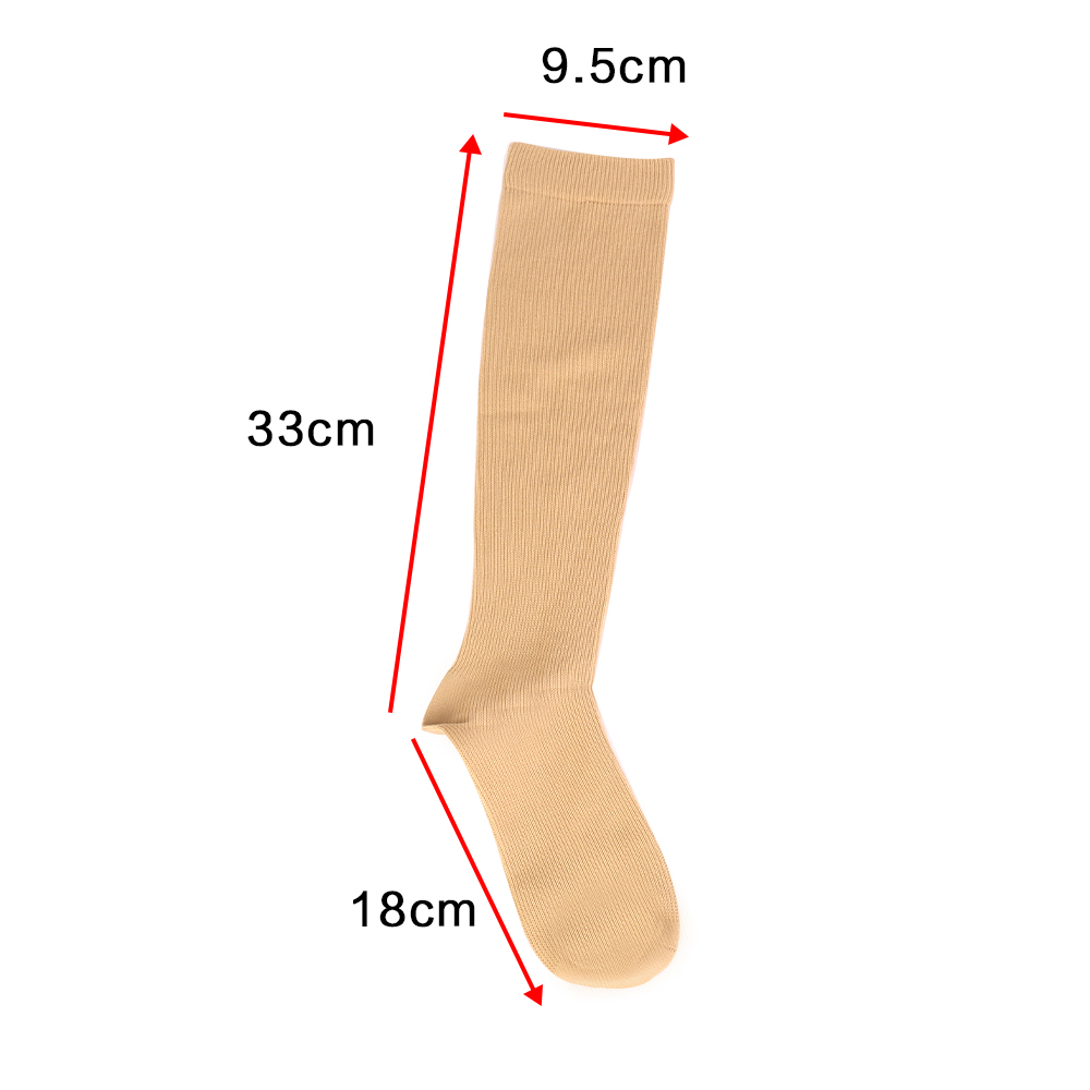 Unisex Anti-Fatigue Sport Compression Socks One Pair Skin Color S/M Size