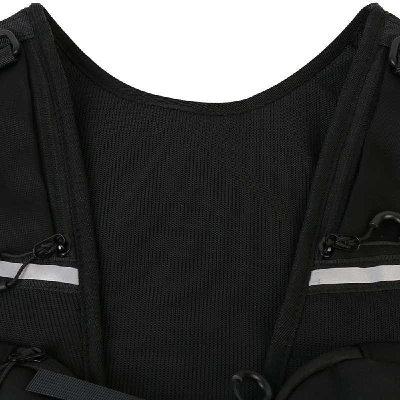 Cycling Running Vest Bag Reflective Hydration Vest Storage Bag Backpack Black