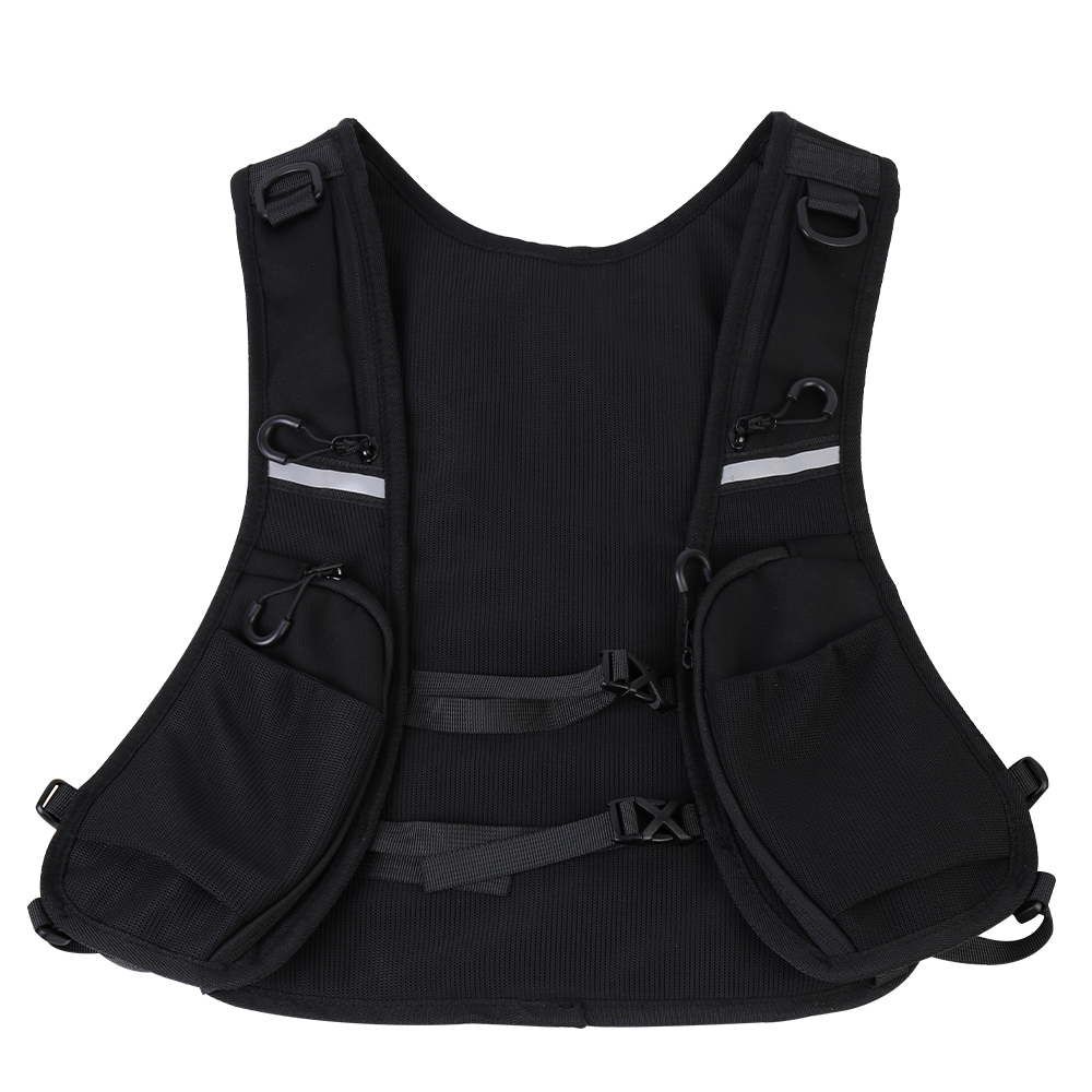Cycling Running Vest Bag Reflective Hydration Vest Storage Bag Backpack Black