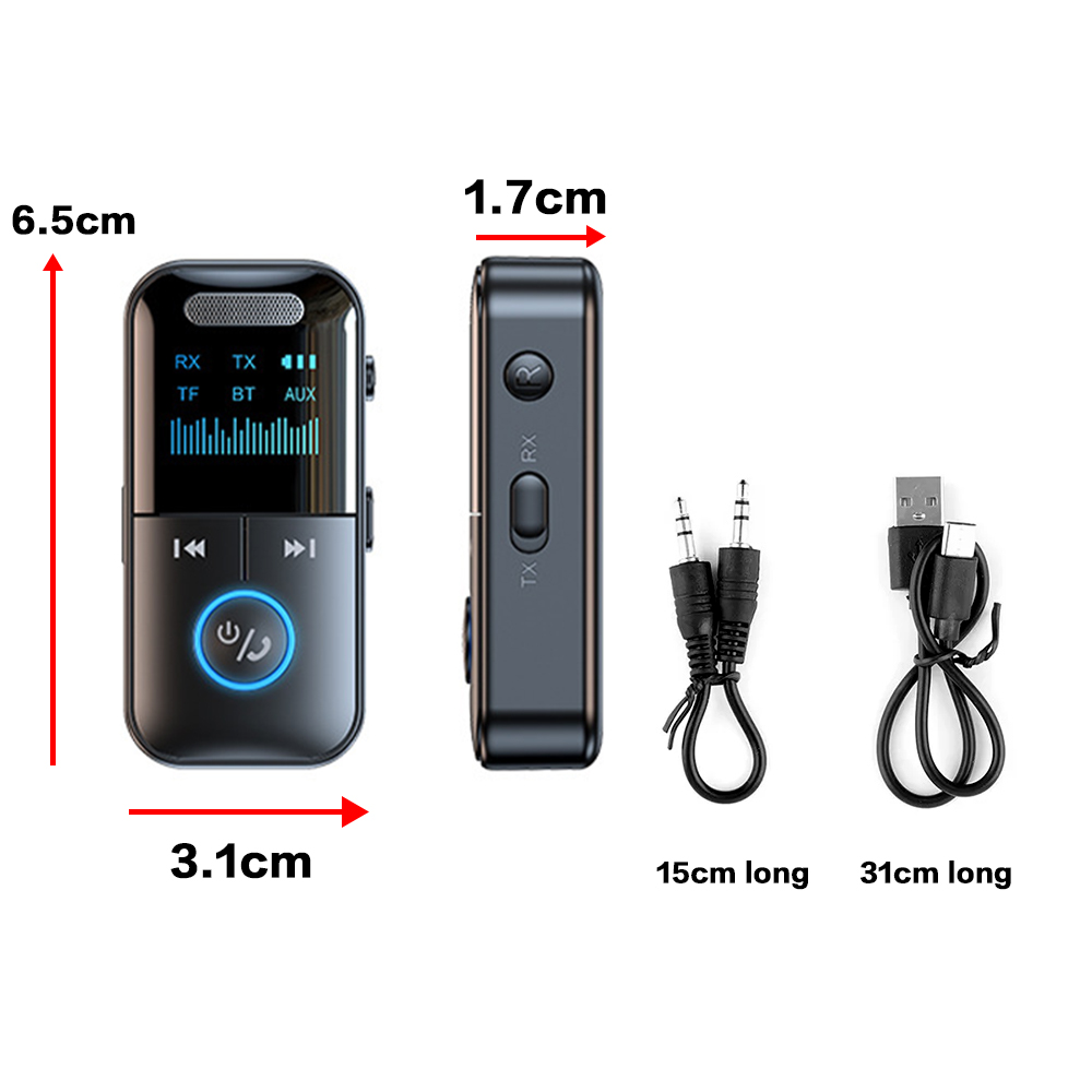 Bluetooth Audio Adapter Wireless Receiver Transmitter MP3 Player with 3.5mm Aux for Headphones HiFi Speaker