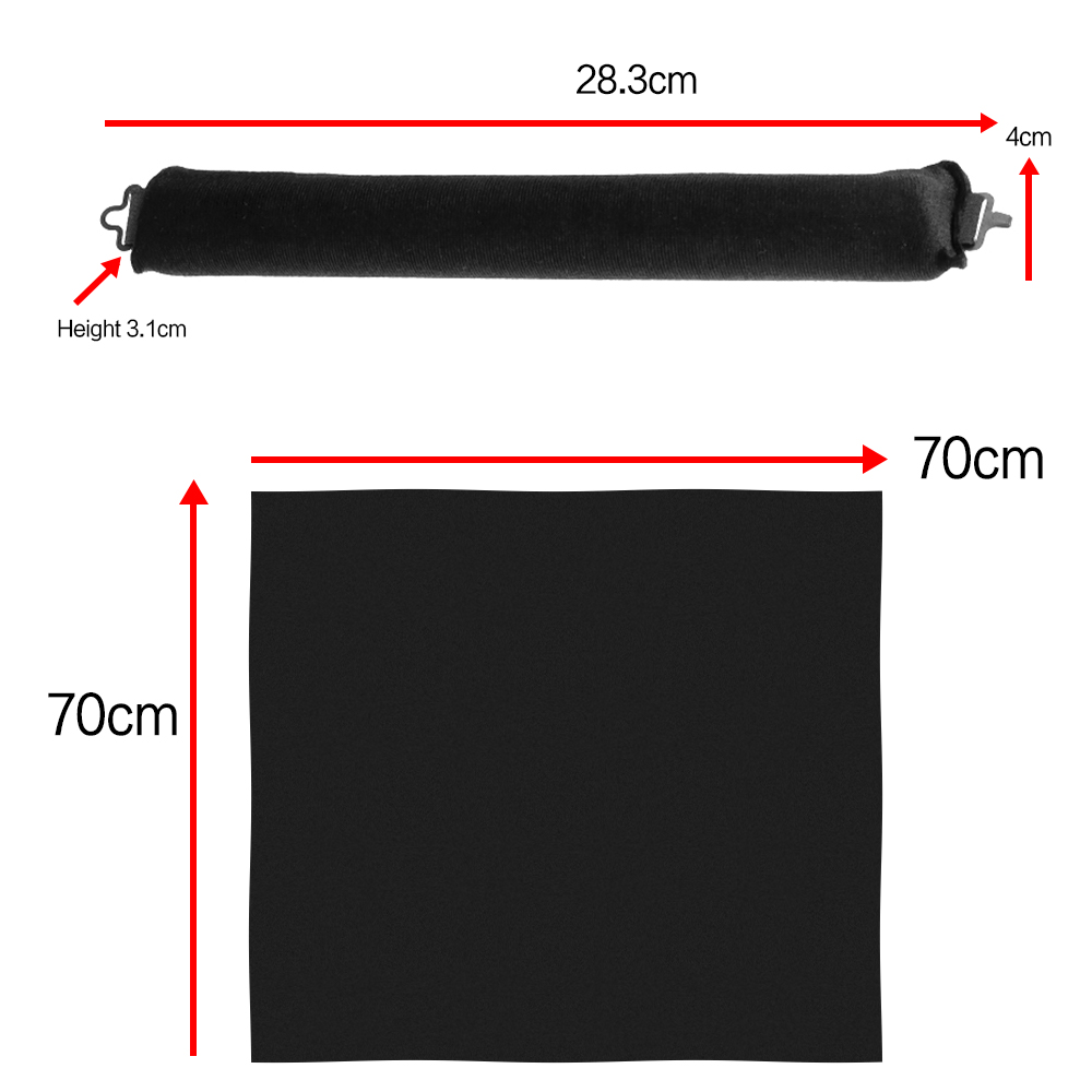 5pcs Overnight Heatless Hair Curler Blowout Rods, Heatless Curls Flexi Rods with Silk Scarf Black