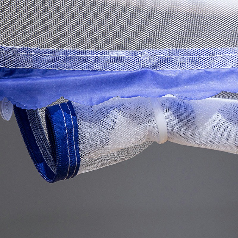 Yurt Mosquito Net Pop-Up Netting Tent with Lace Cover Single Door 100 x 190cm Blue