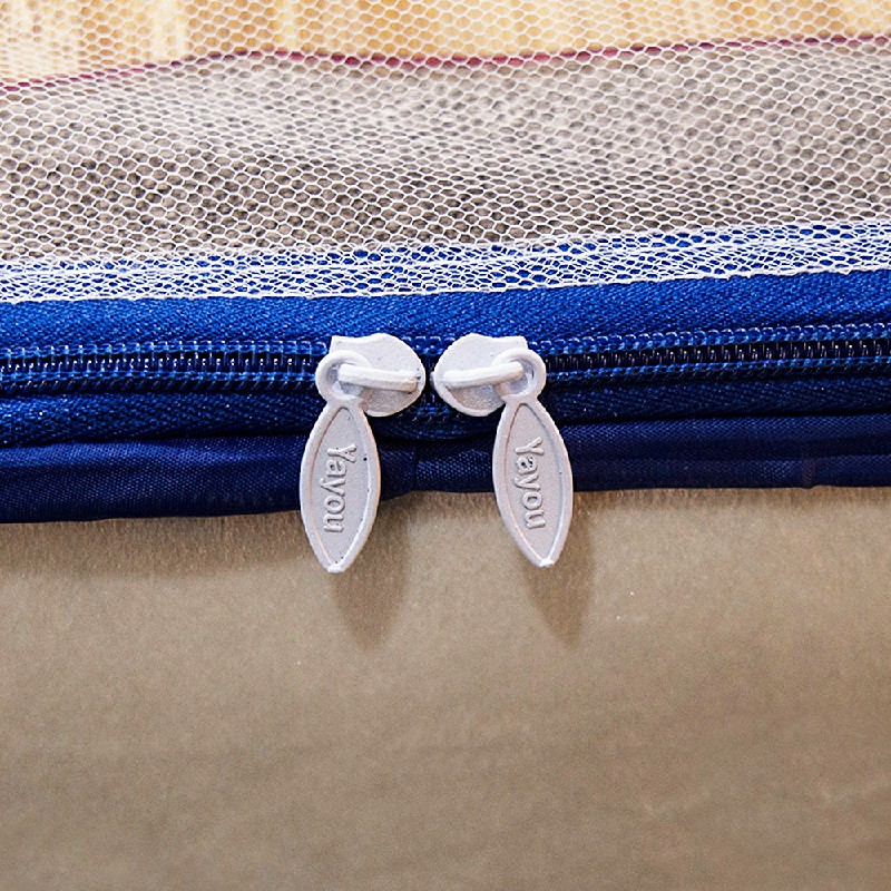 Yurt Mosquito Net Pop-Up Netting Tent with Lace Cover Single Door 100 x 190cm Blue