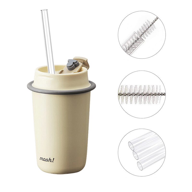 6pcs Replacement Straws with Cleaning Brush for Stanley 40oz Tumbler Long Cup Water Bottle