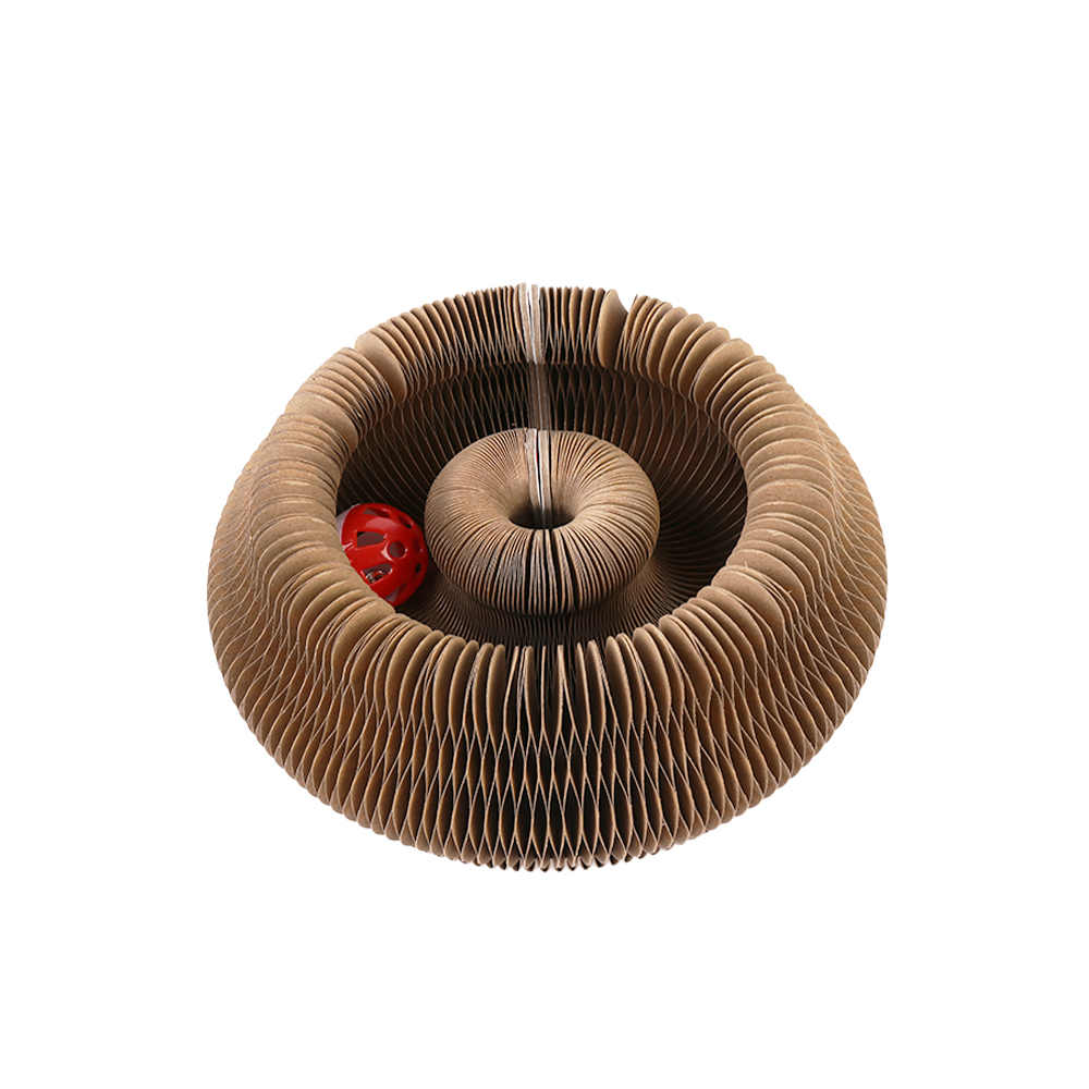 Foldable Accordion Organ Cat Scratching Board Cat Toy with Toy Bell