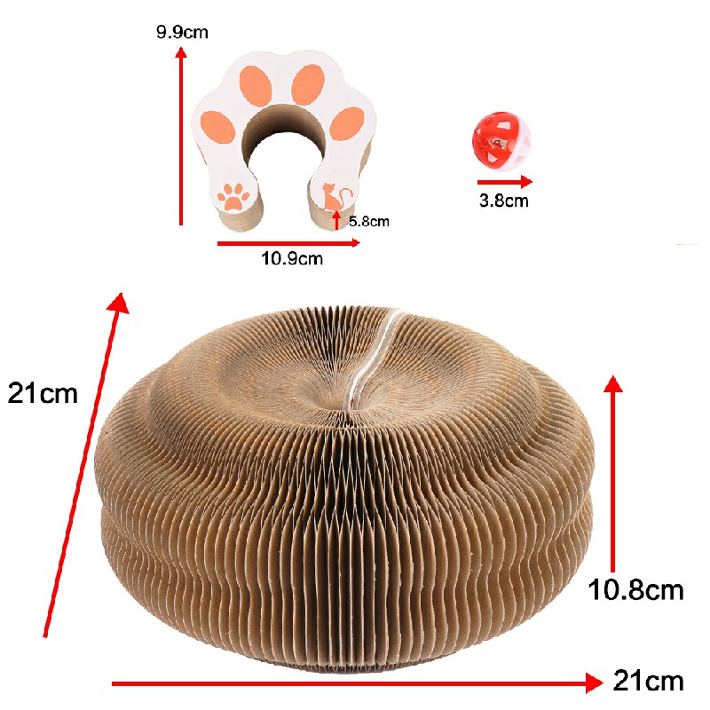 Foldable Accordion Organ Cat Scratching Board Cat Toy with Toy Bell