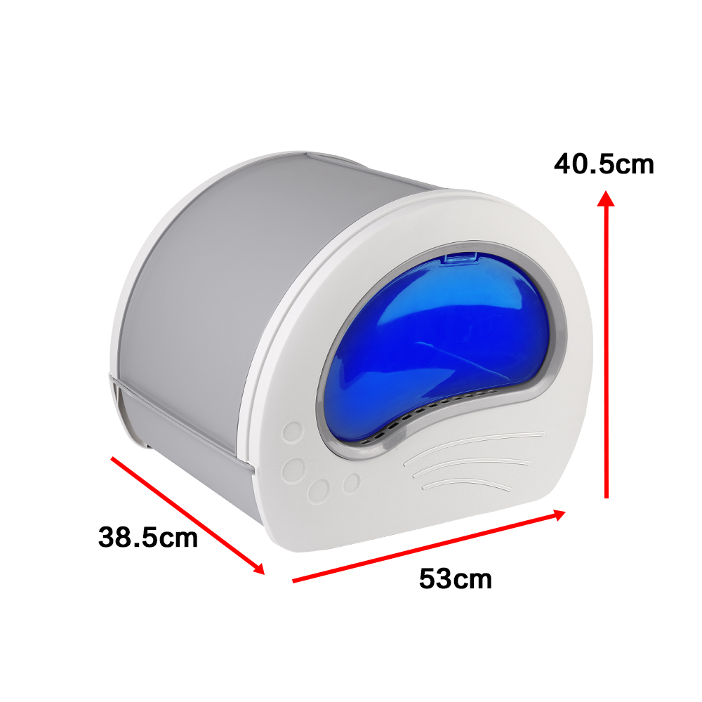 Grey Large Cat Litter Box Anti-Splashing Cat Pan Drawer with Sterilizing Light