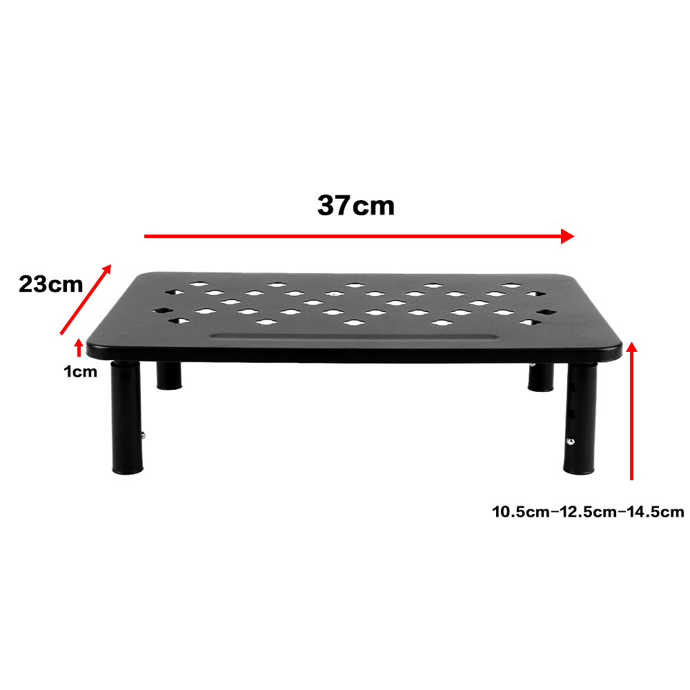 Black Metal Monitor Stand Riser Mesh Platform for Computer Laptop Printer