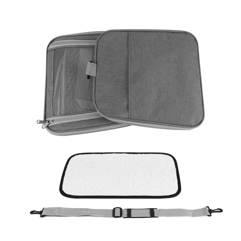 Grey Large Pet Carrier Bag Soft Fabric Foldable Portable Travel Cat Bag