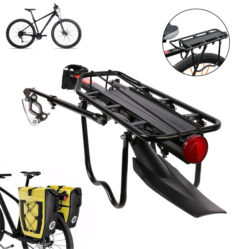 Mountain Bike Rear Pannier Rack Bicycle Rear Carrier with Adjustable Fender
