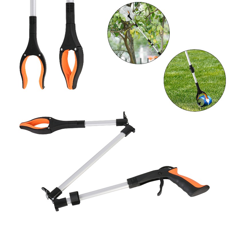 Orange Reacher Grabber Tool Extra Long Lightweight Handy Trash Claw Grabber with Magnets