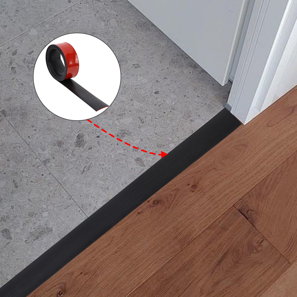 2M Black Flat Self Adhesive Flooring Strip Trim Door Threshold Floor Transition Strip Trim