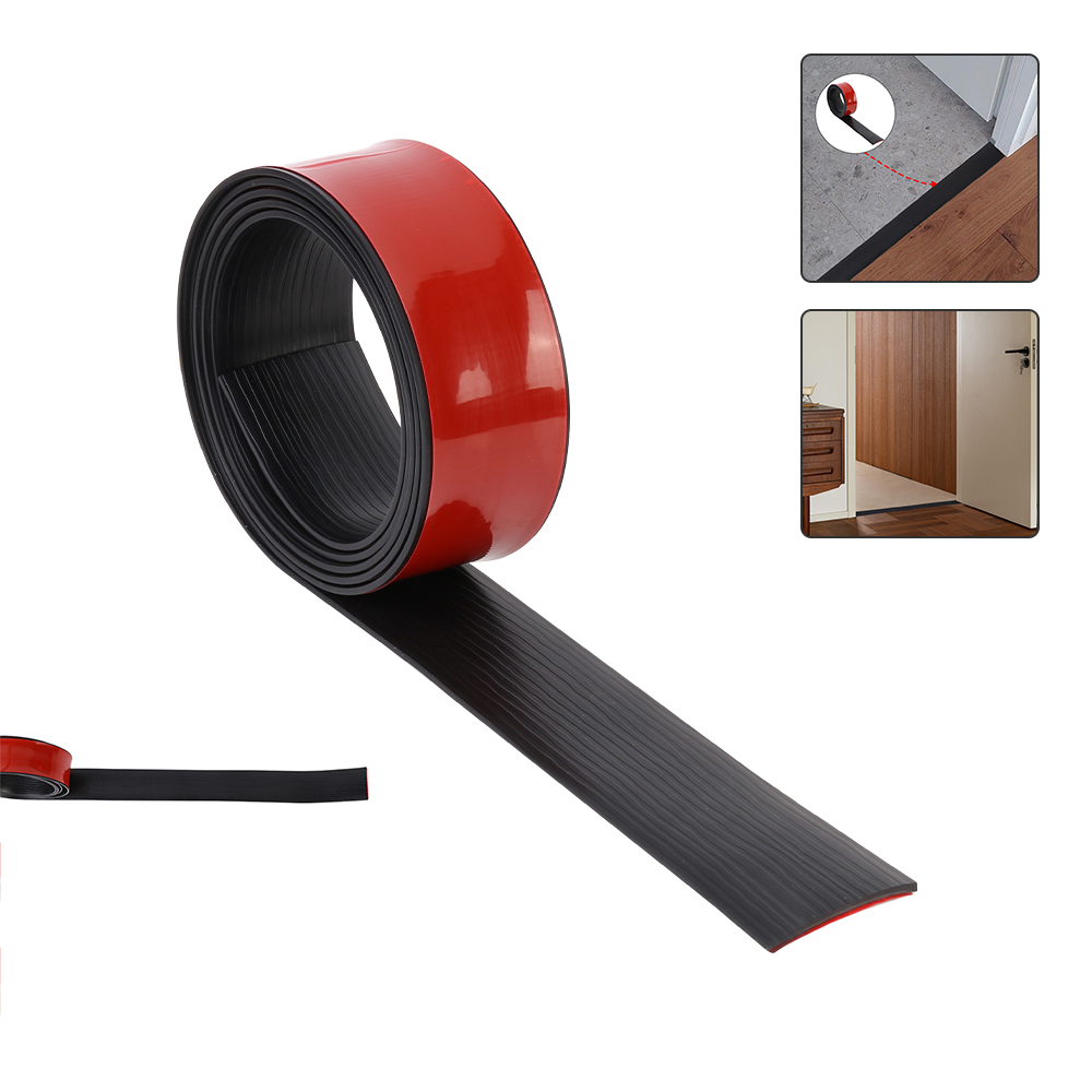 2M Black Flat Self Adhesive Flooring Strip Trim Door Threshold Floor Transition Strip Trim