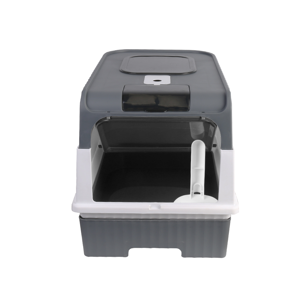 Large Grey Anti-Splashing Self-Cleaning Cat Litter Box Drawer Pan Useful Cat Potty Tray