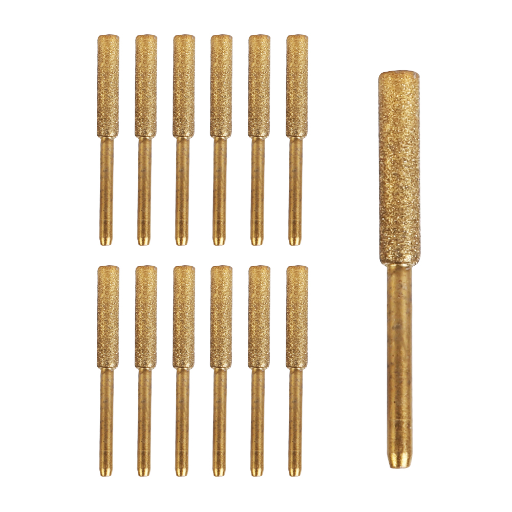 12 Pcs 4.8mm Diamond Chainsaw Sharpener Burr Grinder Chain Saw Drill Bits