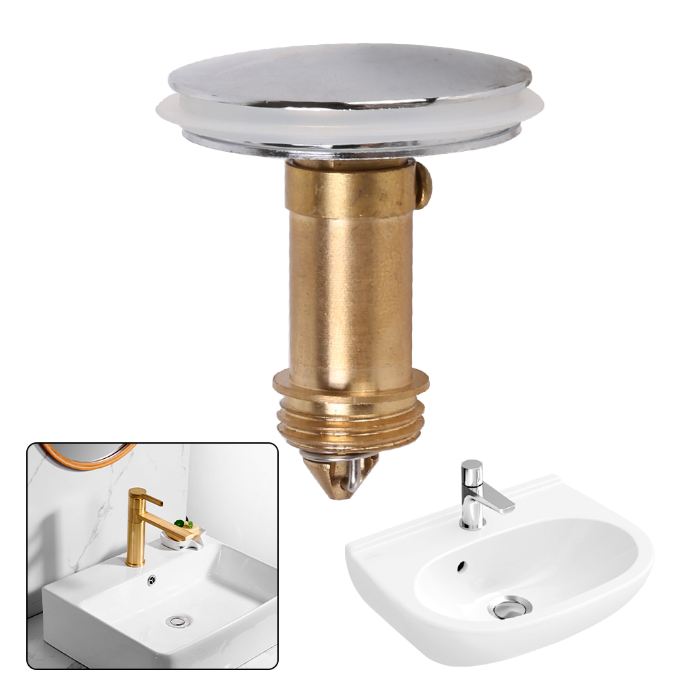Pop Up Basin Sink 66mm Push Button Push Drain Stopper Plugs Click Clack Plug Bolt