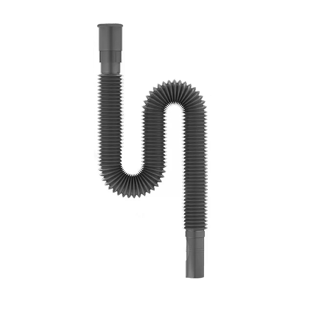 Grey 5 Pcs Collapsible Flexible Drainage Waste Water Pipes for Kitchen Bathroom Motorhome