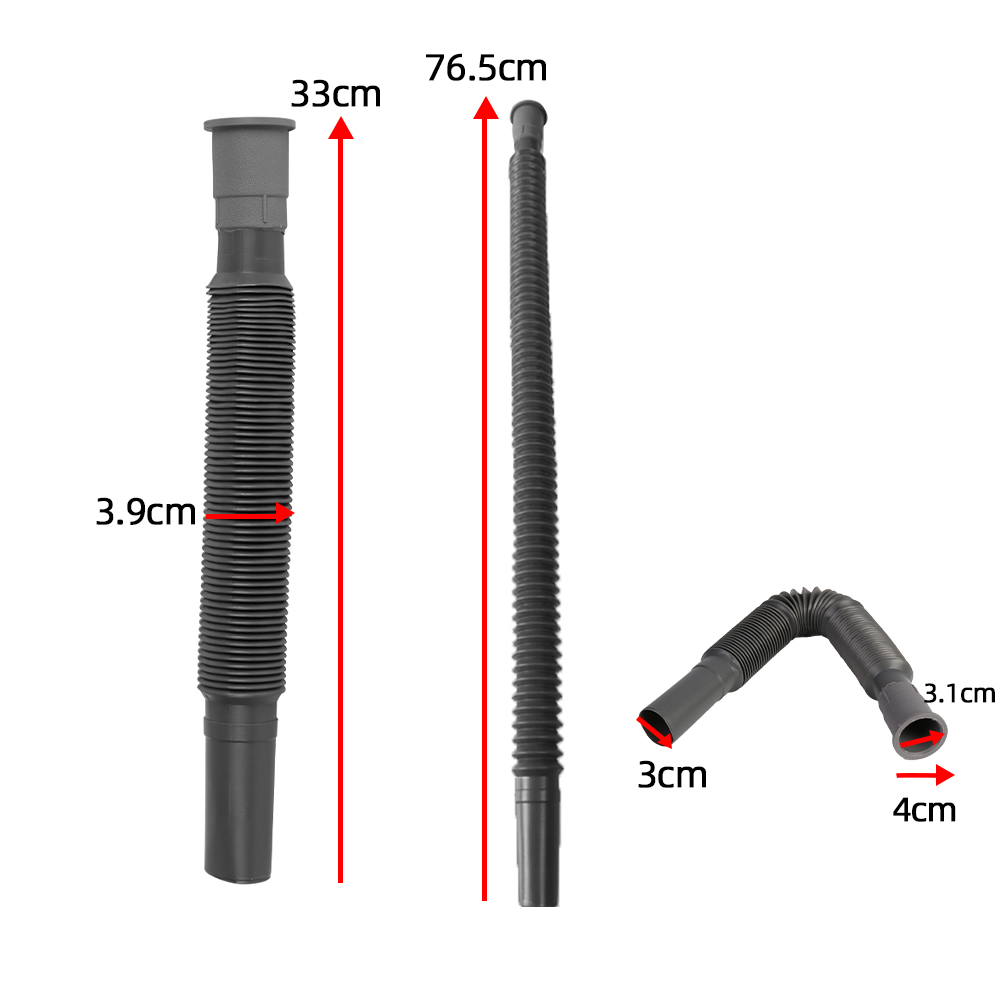 Grey 5 Pcs Collapsible Flexible Drainage Waste Water Pipes for Kitchen Bathroom Motorhome