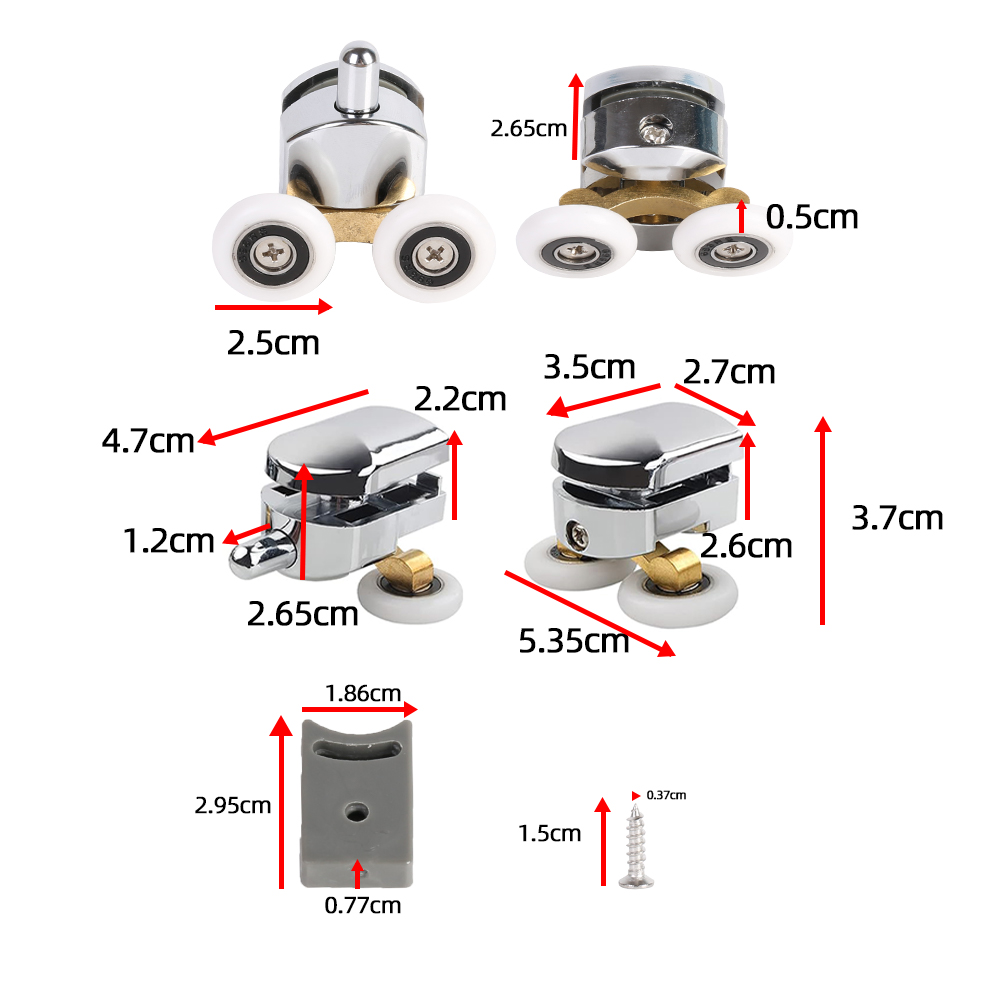 8 Pcs Shower Door Rollers 25mm Replacement Sliding Shower Door Runners Wheels