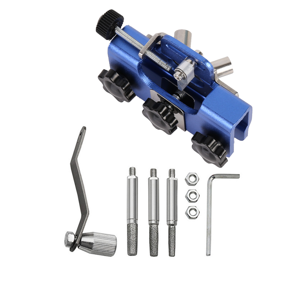 Blue Hand-Cranked Chainsaw Sharpener Jig Portable Easy Clip Sharpening Tool