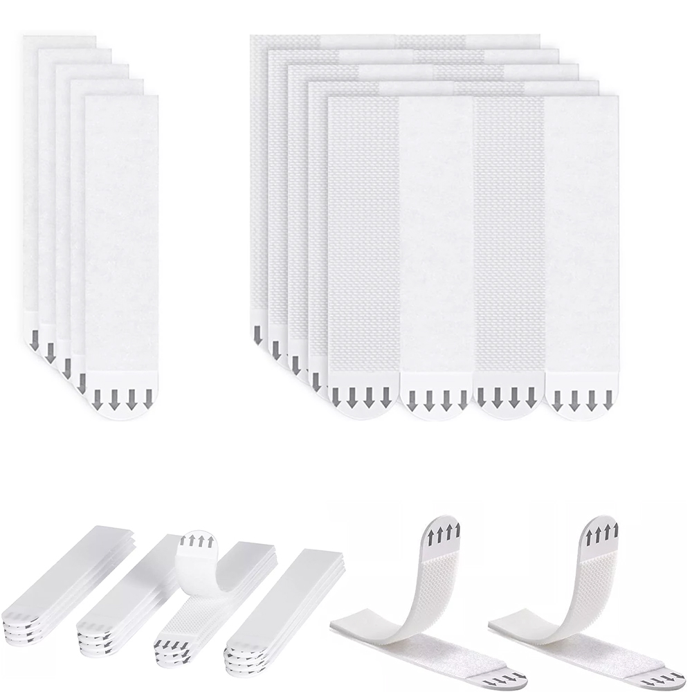 30 Pairs Double Side Hook Loop Mounting Tapes Damage Free Removable Wall Tape Adhesive Picture Hanging Strips