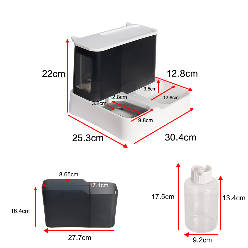 2 in 1 Automatic Pet Feeder Food Water Dispenser Bowl with Bottle