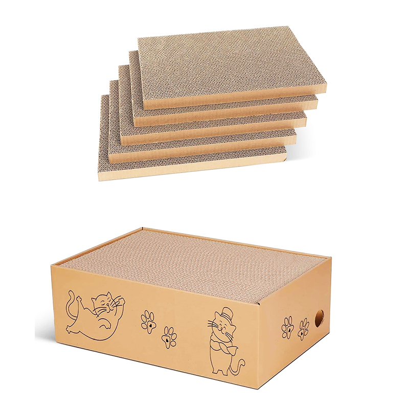 5PCS Reversible Corrugated Cat Scratching Board Cardboard Refill Pad Scratch Bed