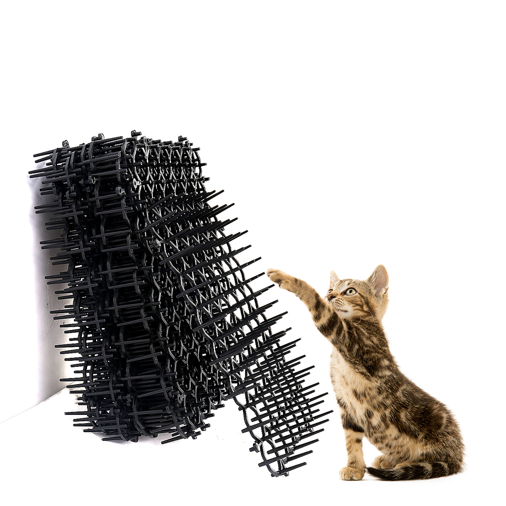 12pcs Spiked Prickle Strip Cat Scat Mat Deterrent Mat Dig Stopper