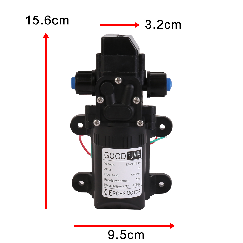 12V Water Pump Self-Priming High Pressure Water Pump 6L/Min RV Caravan