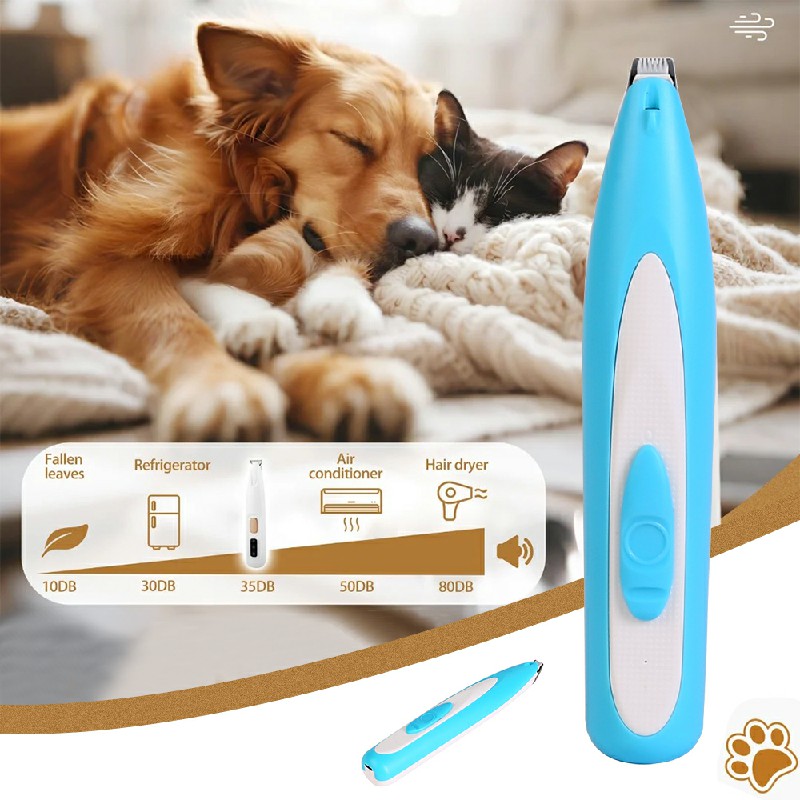 Waterproof Electric Pet Groomer Trimmer with LED Dog Paw Foot Hair Shaver