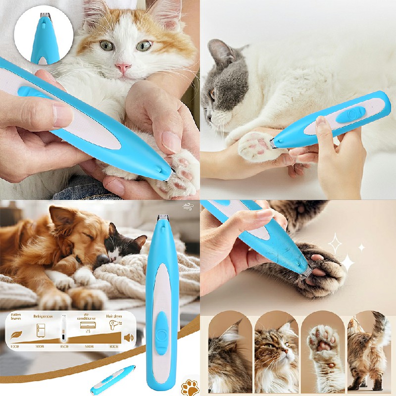 Waterproof Electric Pet Groomer Trimmer with LED Dog Paw Foot Hair Shaver
