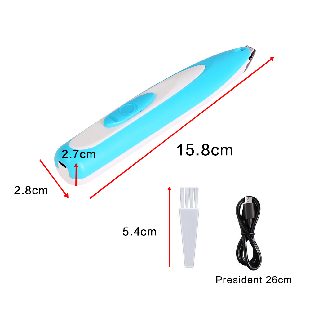 Waterproof Electric Pet Groomer Trimmer with LED Dog Paw Foot Hair Shaver