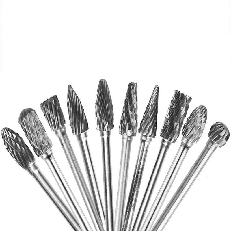 10 pcs Rotary Burr Bit Tungsten Carbide Point Die Grinder Shank Carving Set