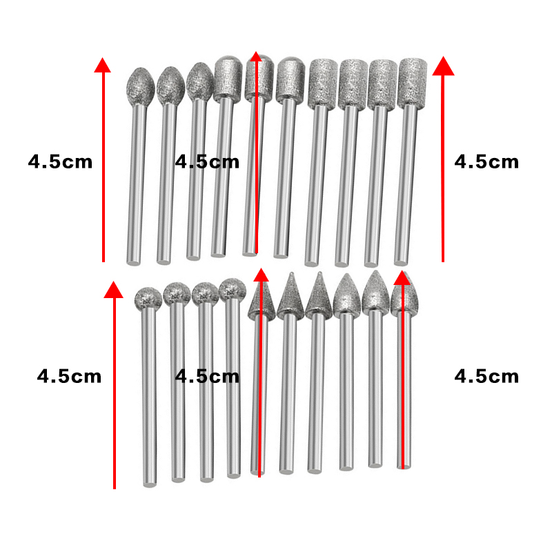 20pcs Burr Tool Kit 1/8 Inch Shank Bits