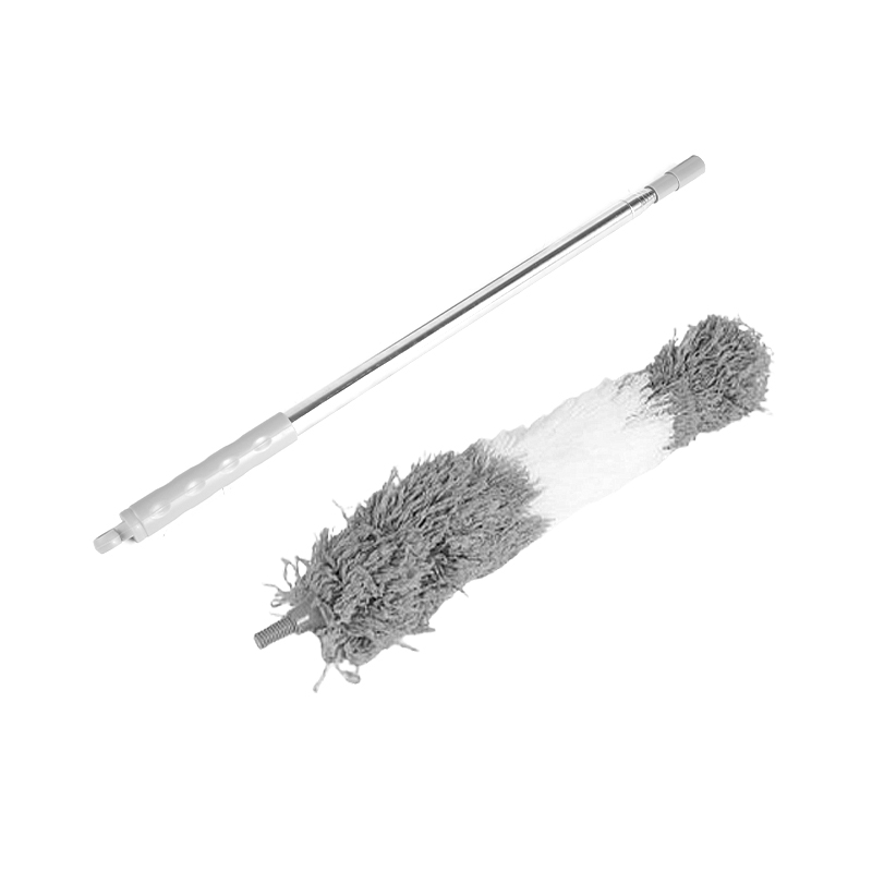 Telescopic Cobweb Duster Feather Cleaning Brush Grey White