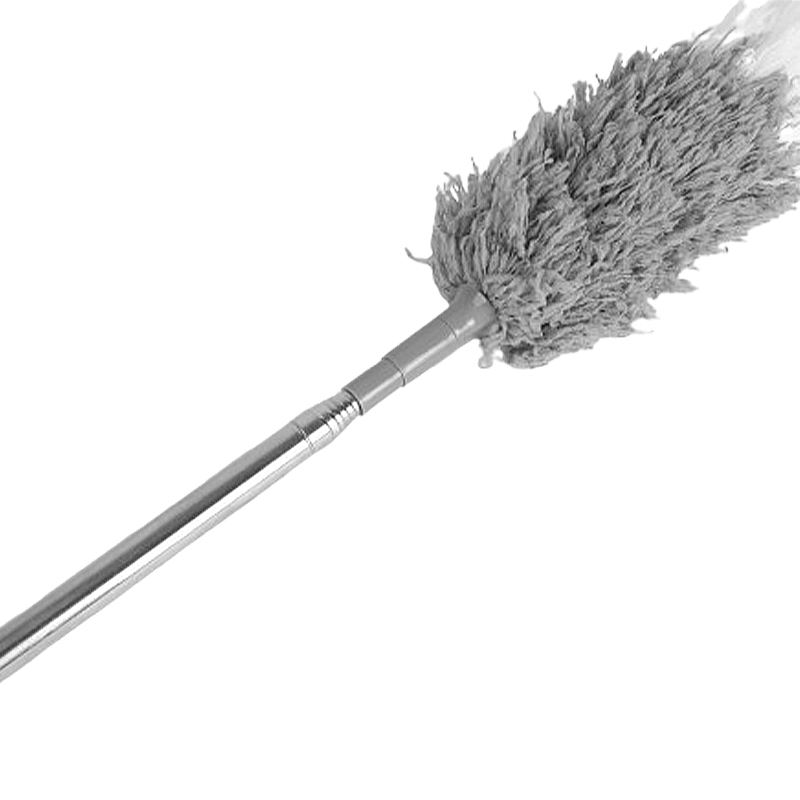 Telescopic Cobweb Duster Feather Cleaning Brush Grey White