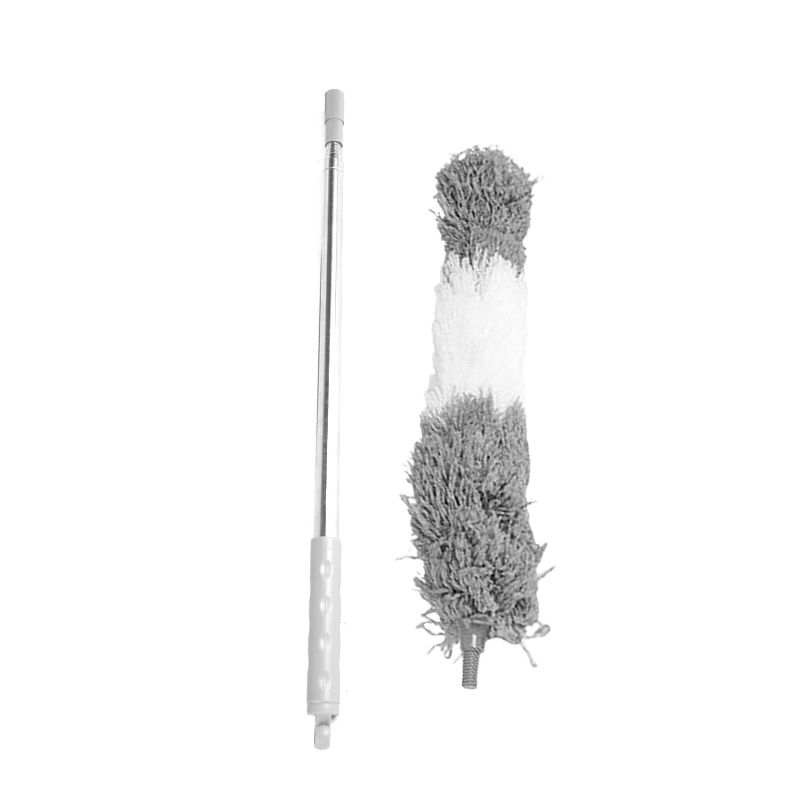 Telescopic Cobweb Duster Feather Cleaning Brush Grey White