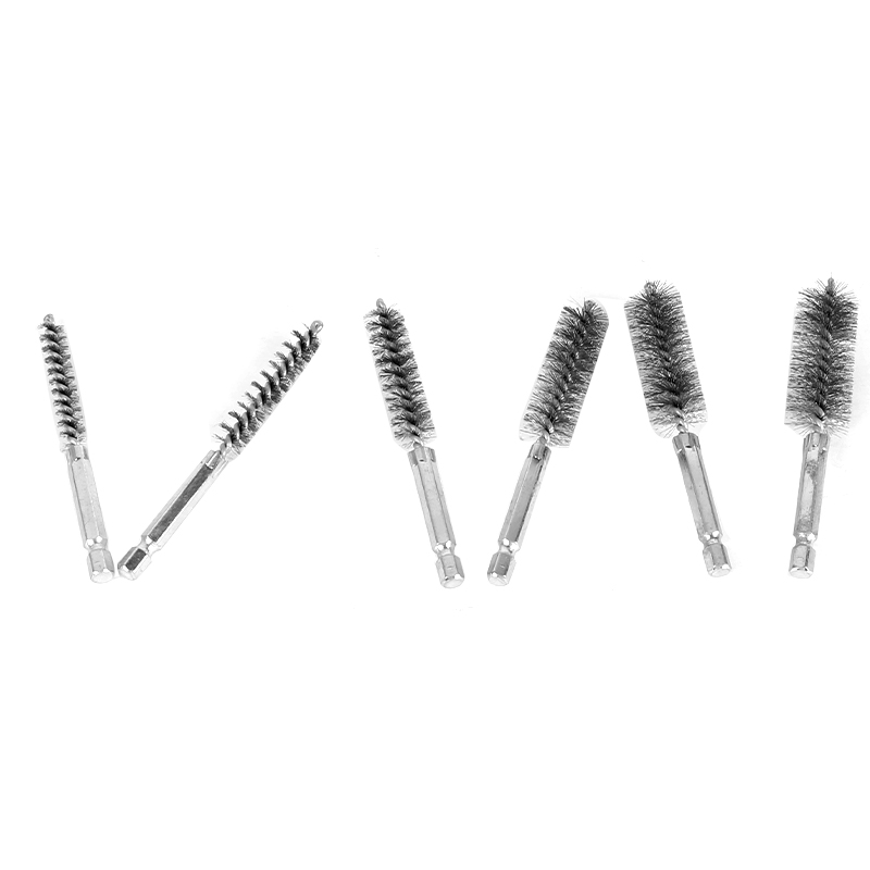 6pcs Drill Wire Brushes Stainless Steel with Hexagonal Rod
