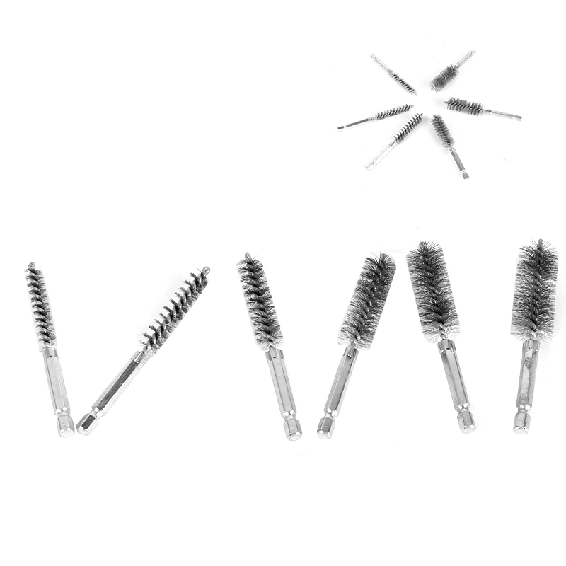 6pcs Drill Wire Brushes Stainless Steel with Hexagonal Rod