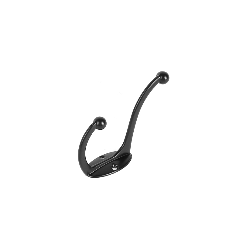 10pcs Double Hat Coat Hooks Zinc Alloy Door Wall Mount Hangers Black