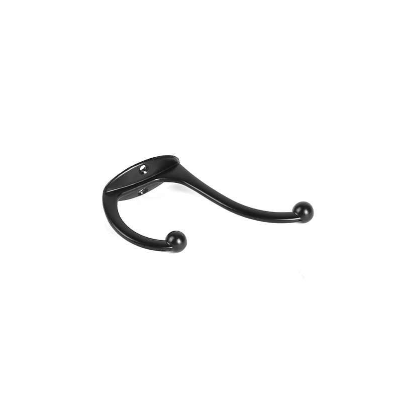 10pcs Double Hat Coat Hooks Zinc Alloy Door Wall Mount Hangers Black