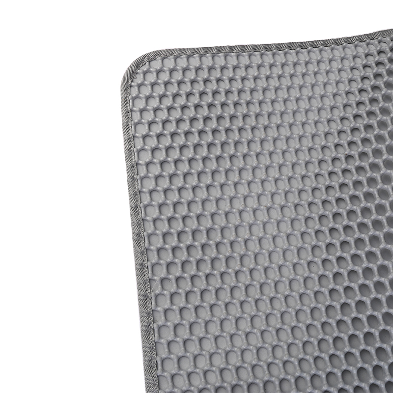 Washable Double Layer Cat Litter Mat Non Slip Pad for Litter Box Paw Cleanup Pets Grey