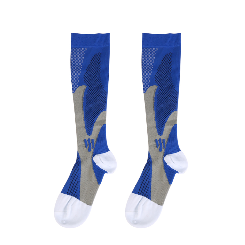 One Pair Unisex Compression Socks Sports Calf and Shin Support Blue L/XL